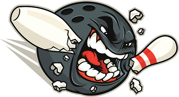 Mad Bowler Mascot vector art illustration