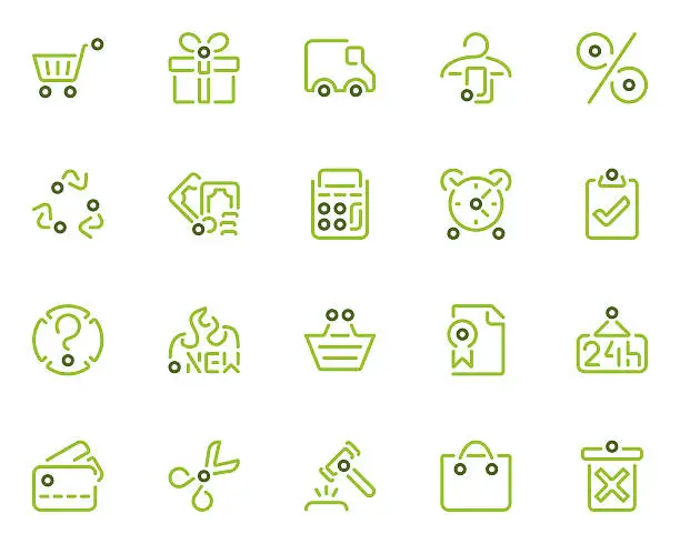 Vector illustration of shopping icons - Es Flores Series