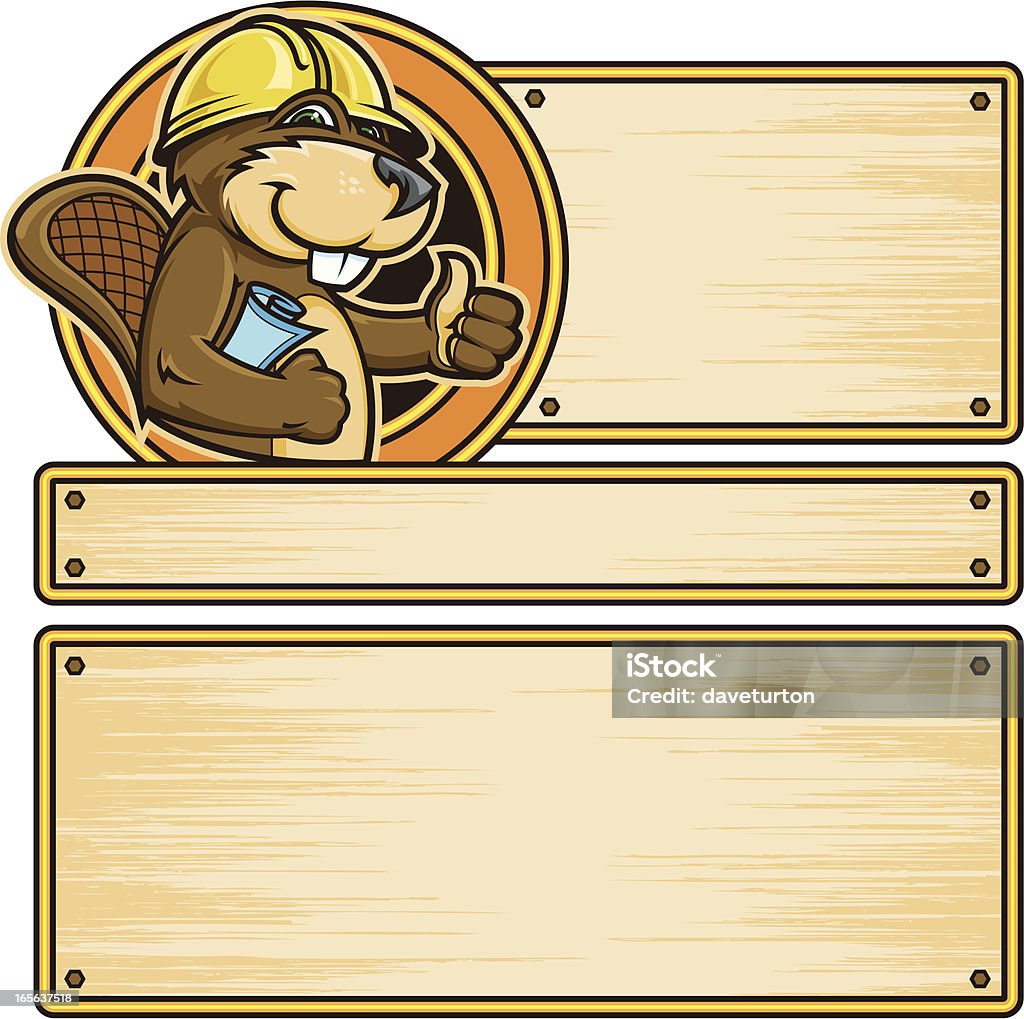 Beaver panneaux de Construction - clipart vectoriel de Castor - Rongeur libre de droits