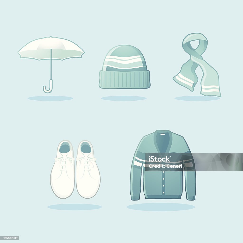 rainy outfit Symbole - Lizenzfrei Blau Vektorgrafik