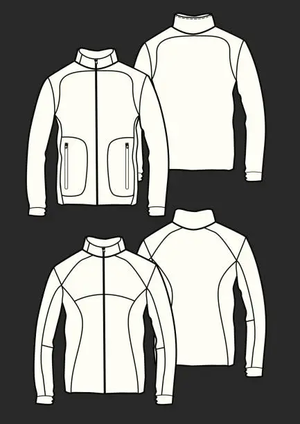 Vector illustration of fleece jacket