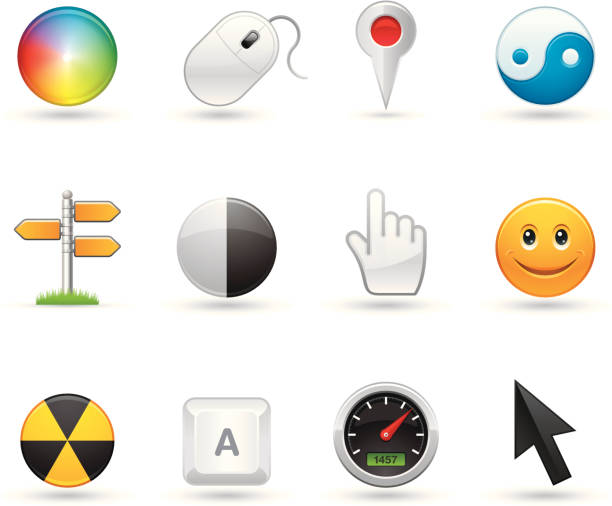Universal icons - Pointers Universal Pointers icons yin-yang-clip-art stock illustrations