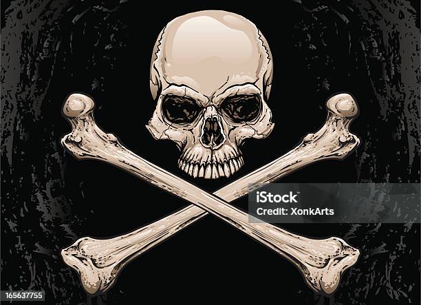 Crâne Et Os Vecteurs libres de droits et plus d'images vectorielles de Tête de mort - Tête de mort, Personne humaine, Drapeau de pirate