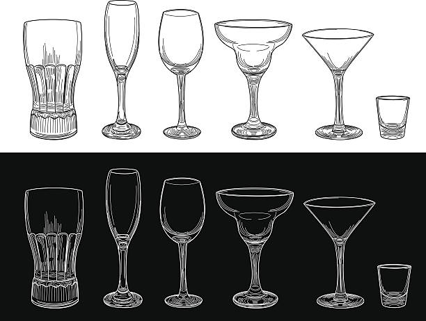 набор пустые barware стекло - barware stock illustrations