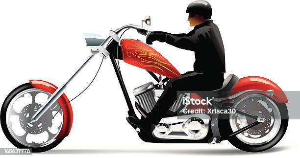 Duży Motocykl Rower - Stockowe grafiki wektorowe i więcej obrazów Motocyklista - Motocyklista, Clip Art, Czerwony