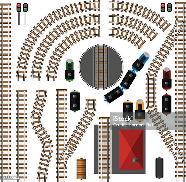 Модель Железной Дороги — стоковая векторная графика и другие изображения на тему Железнодорожный путь - Железнодорожный путь, Векторная графика, Модель железной дороги