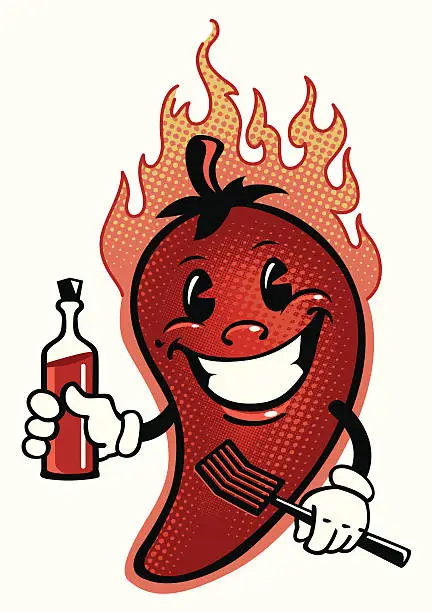 Vector illustration of Hot Pepper Kid