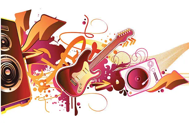 Vector illustration of Modern music theme