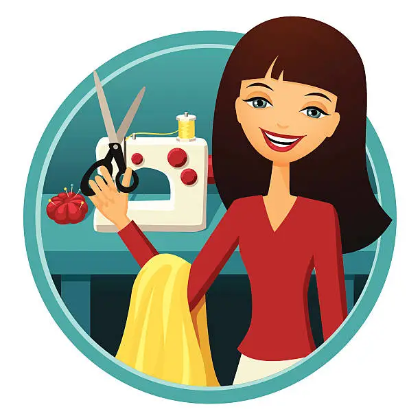 Vector illustration of Seamstress