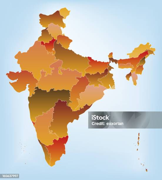 Karte Von Indien Stock Vektor Art und mehr Bilder von Geschäftsleben - Geschäftsleben, Illustration, Indien