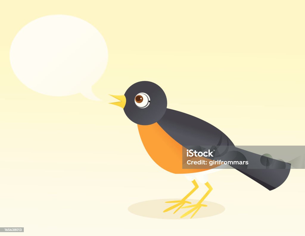 American Robin A vector illustration of an American robin with an empty speech bubble.  The robin, speech bubble, and background are all on separate layers. American Robin stock vector