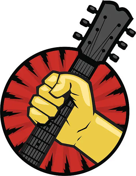 Vector illustration of guitar fist