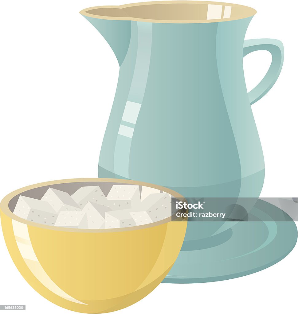 Crème et au sucre - clipart vectoriel de Morceau de sucre libre de droits