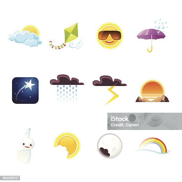 Weather Icons Stock Illustration - Download Image Now - Star Shape, Cloud - Sky, Cloudscape