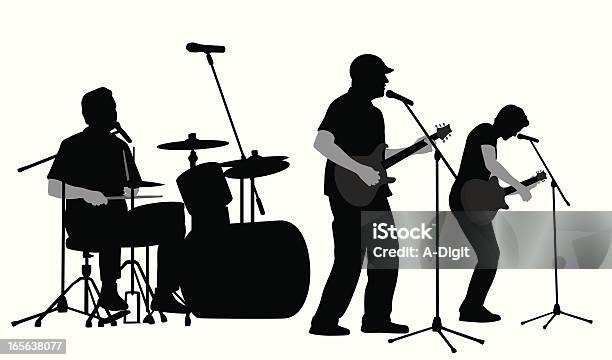 Rockband - Arte vetorial de stock e mais imagens de Grupo de entretenimento - Grupo de entretenimento, Silhueta, Adulto