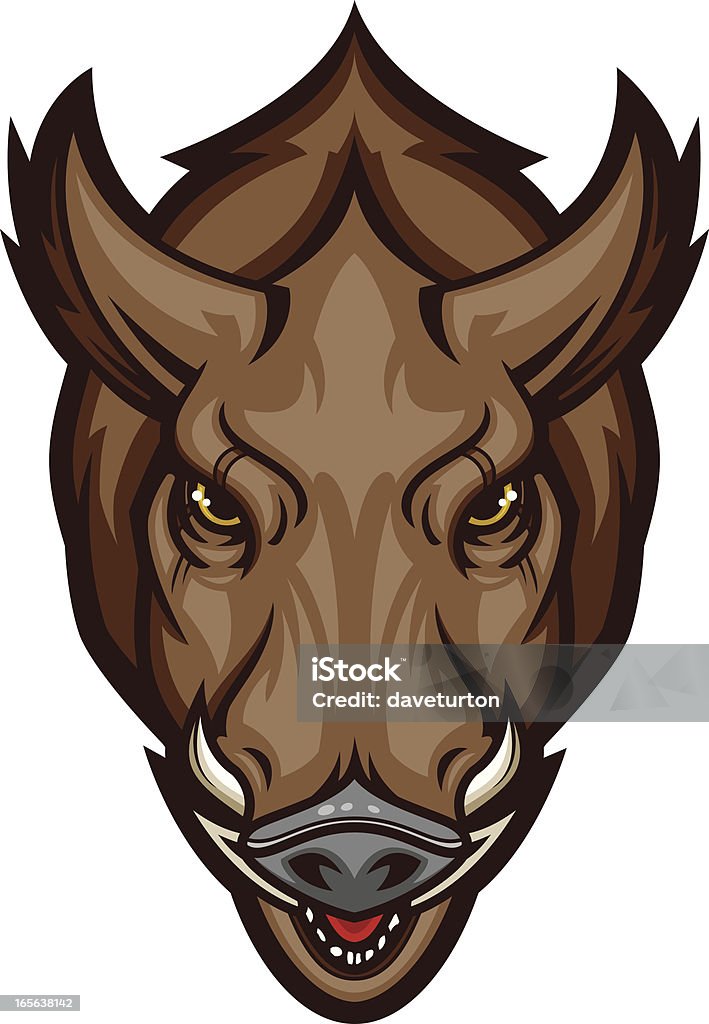 Mean Razorback Face Razorback Charge Ii Brown Stock Illustration - Download Image Now ...