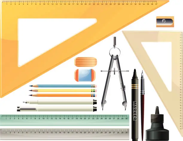 Vector illustration of Office Supply Set