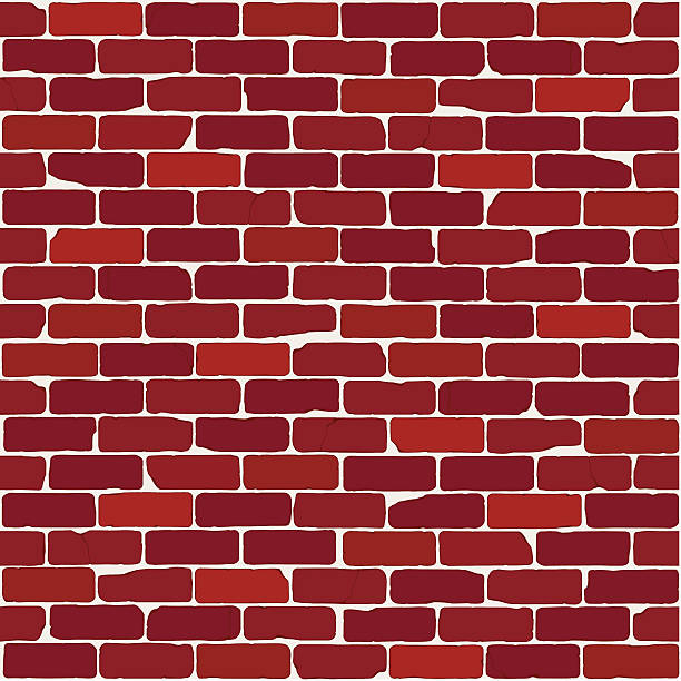 illustrazioni stock, clip art, cartoni animati e icone di tendenza di muro di mattoni senza soluzione di continuità vintage - brick wall backgrounds red textured