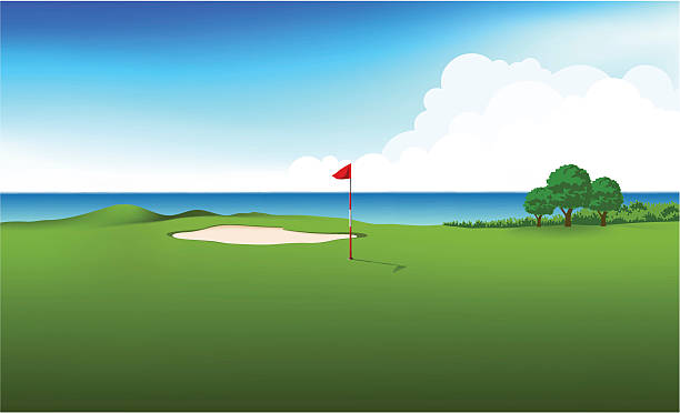 golf-feld - golf landscape golf course tree stock-grafiken, -clipart, -cartoons und -symbole