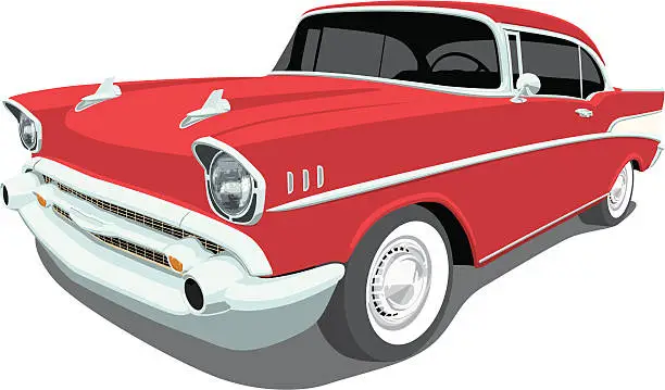 Vector illustration of Vector 1957 Chevrolet Bel Air - Angle View