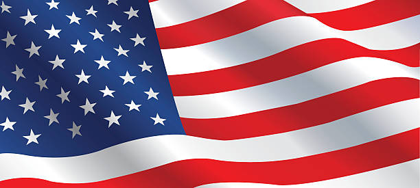 ilustrações, clipart, desenhos animados e ícones de bandeira norte-americana - waving