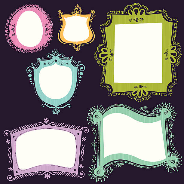 hand drawn labels collection vector art illustration