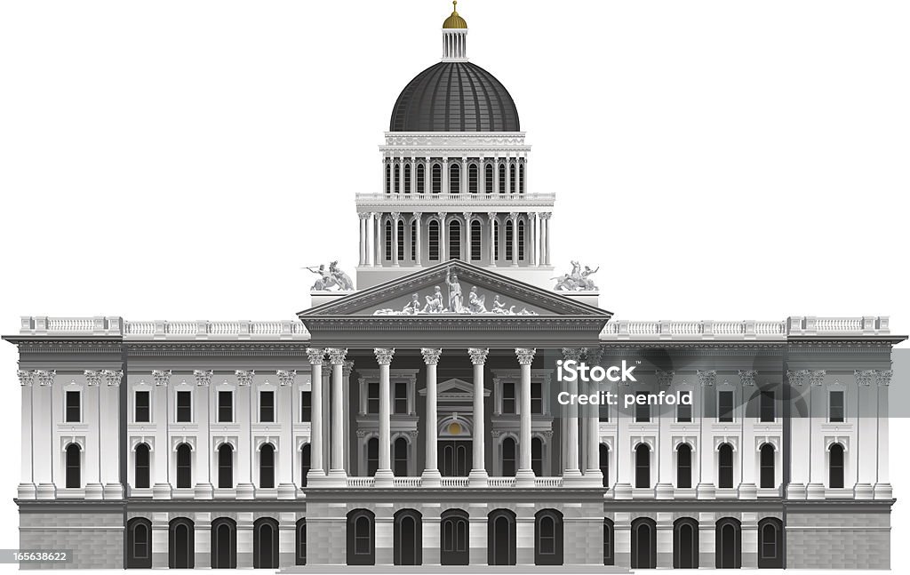 California State Capitol A very highly detailed vector illustration of the California State Capitol building. This piece uses no auto-tracing, and no gradient mesh. State Capitol Building stock vector