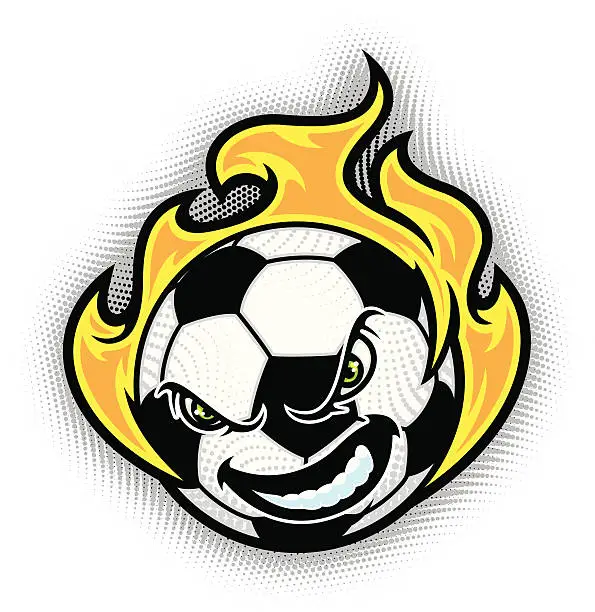 Vector illustration of Soccer Ball Flamed