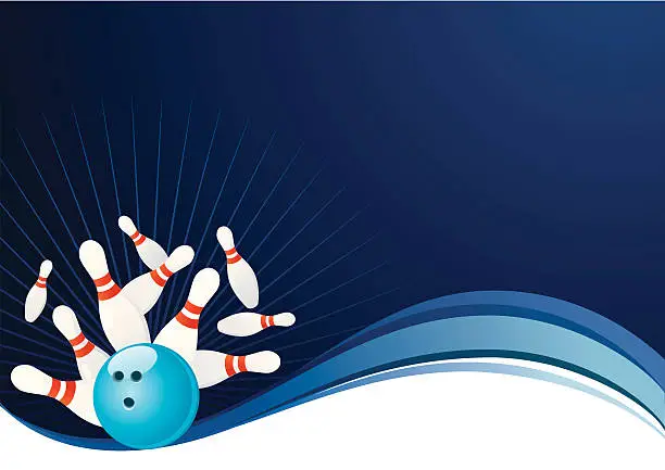 Vector illustration of Bowling background