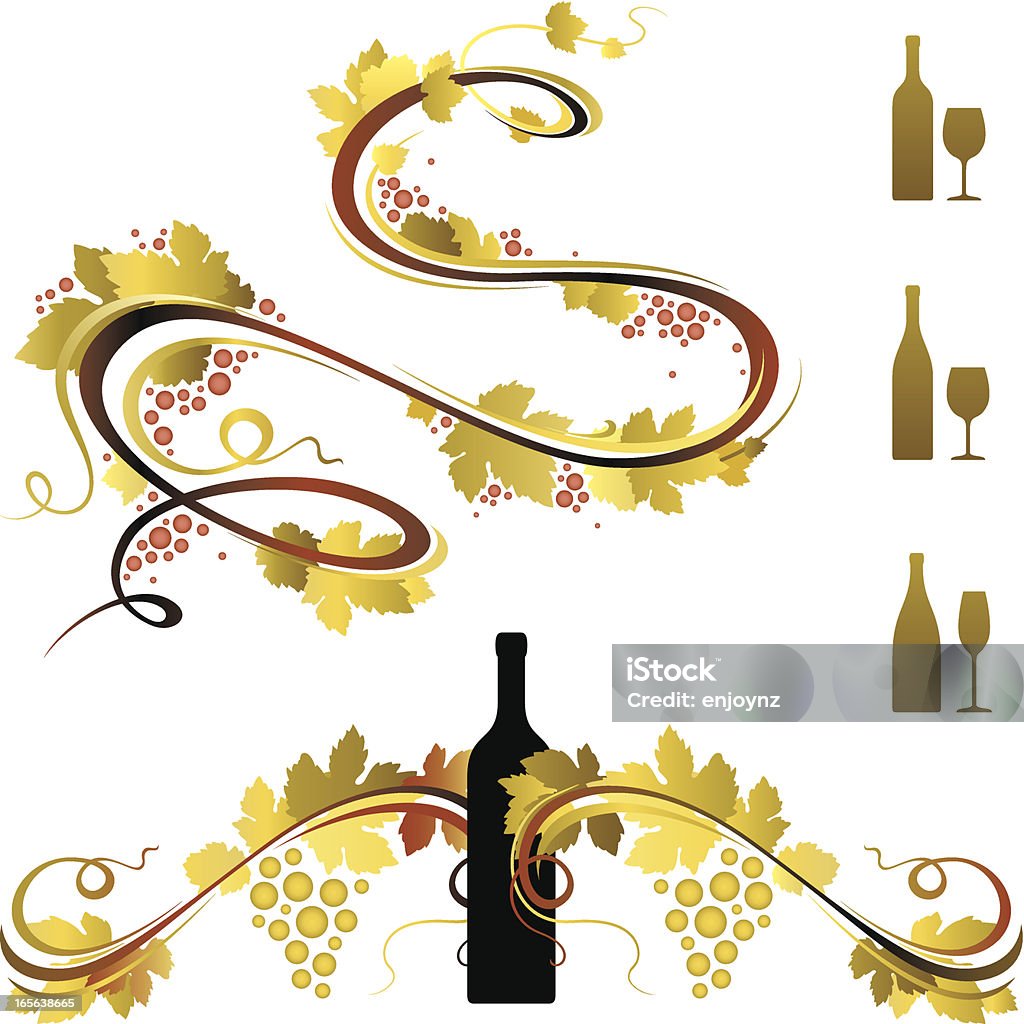 Motivi di vino - arte vettoriale royalty-free di Bicchiere da vino