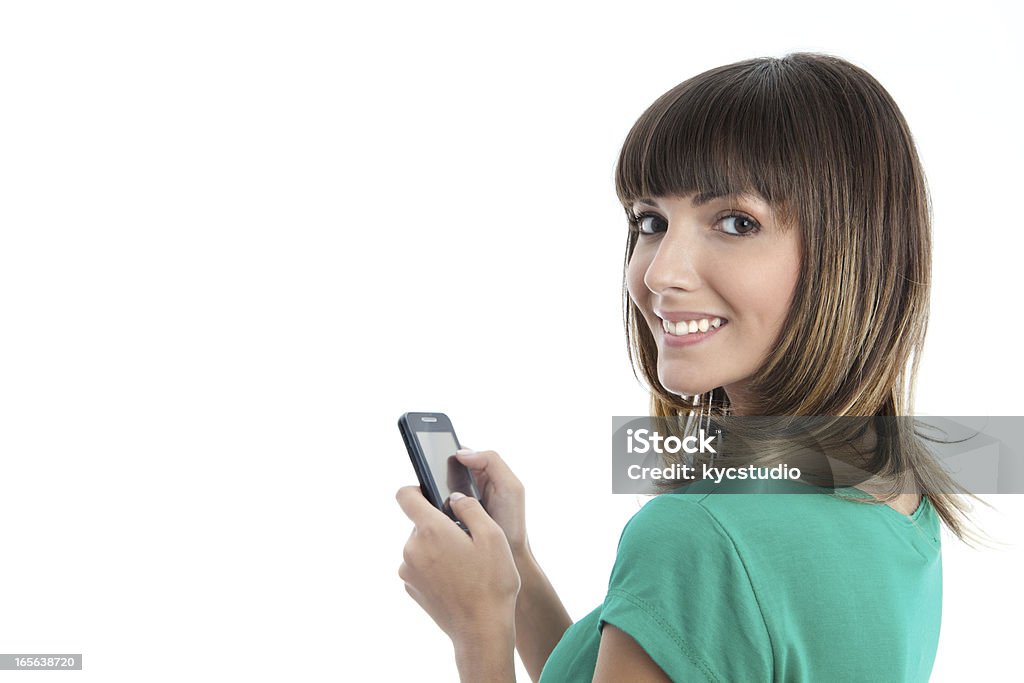 Femme de Smartphone SMS - Photo de Téléphone mobile intelligent libre de droits