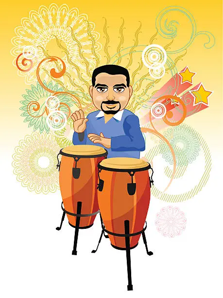 Vector illustration of chiqui congas