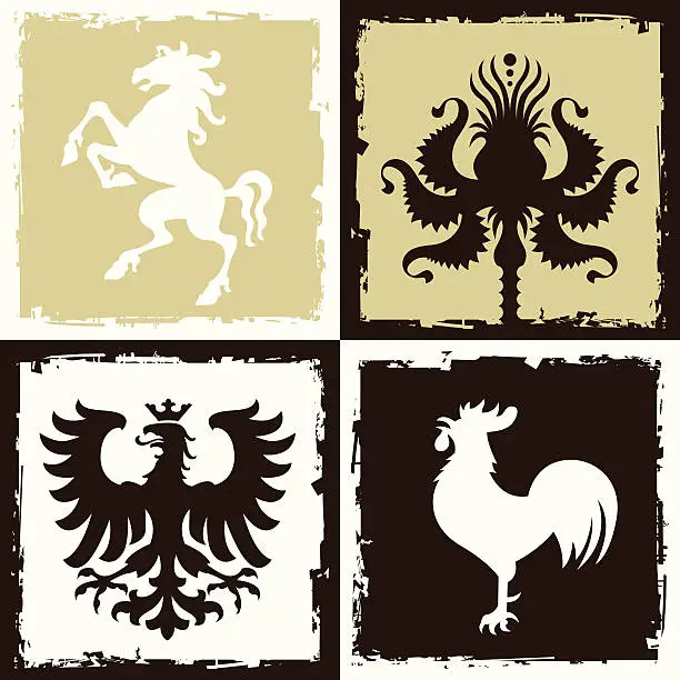 Vector illustration of Heraldic Grunge