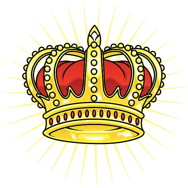 Vector illustration of gold king crown