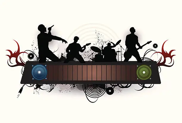 Vector illustration of band group