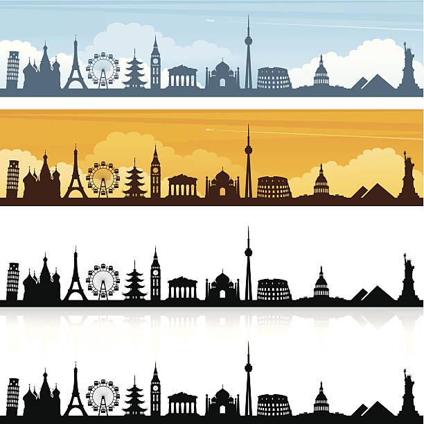 world reisen - london england skyline big ben orange stock-grafiken, -clipart, -cartoons und -symbole