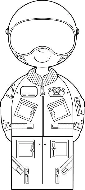 Vector illustration of Colour In USAF Pilot