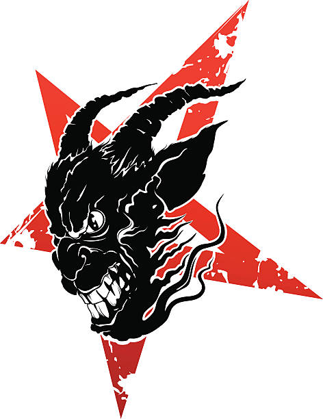 Baphomet Vector Illustration "Satanism" satan goat stock illustrations