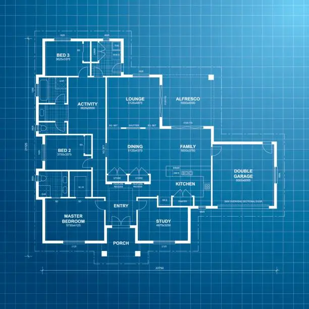 Vector illustration of House Plan Blueprint