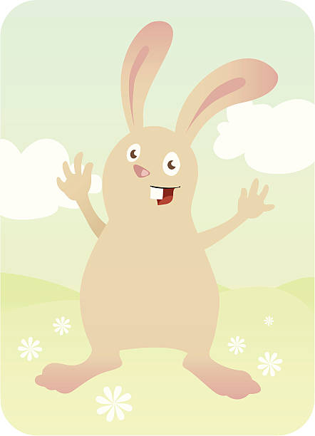 Happy Bunny vector art illustration