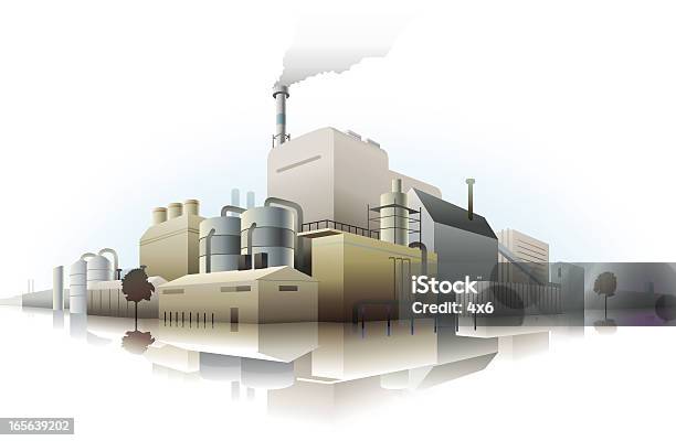 Factory Stock Illustration - Download Image Now - Factory, Smoke Stack, Smoke - Physical Structure