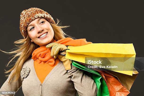 Happy Girl Holding Shopping Bags Stock Photo - Download Image Now - 16-17 Years, 20-29 Years, Adult