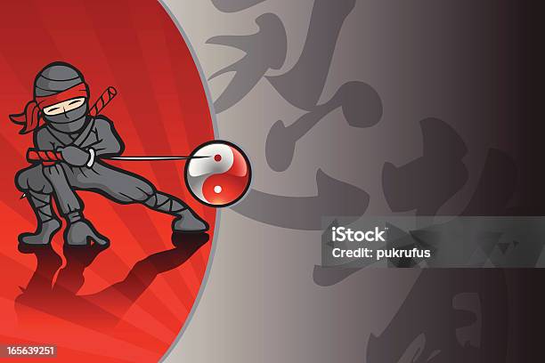 Ninja Card Black Short Sword Stock Illustration - Download Image Now - Aggression, Arts Culture and Entertainment, Black Color
