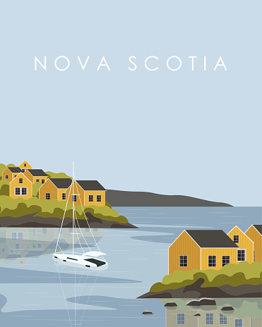 Vector illustration. Canada. Design for poster, web banner, travel postcard, background for app, website.