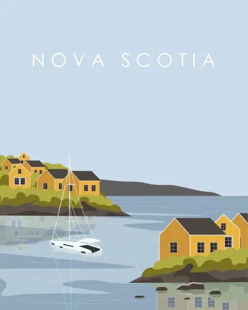 Vector illustration of Nova Scotia Canada travel poster