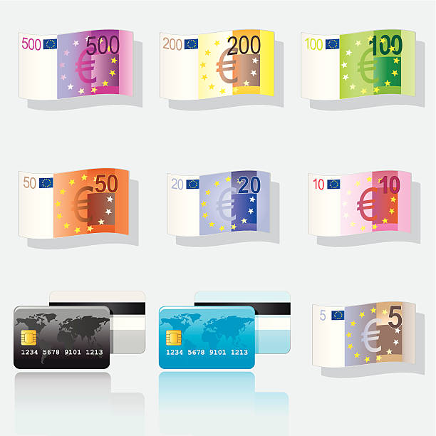 banknoten ウント kreditkarten - one hundred euro banknote illustrations点のイラスト素材／クリップアート素材／マンガ素材／アイコン素材