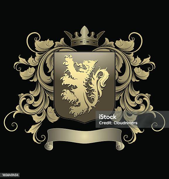 Lion Shield Stock Vektor Art und mehr Bilder von Königshaus - Königshaus, Wappen, Bildhintergrund