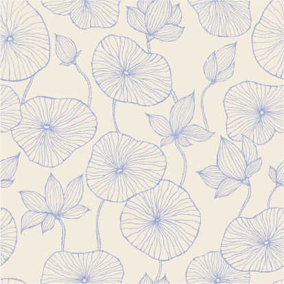Seamless Pattern—Blue Lotus