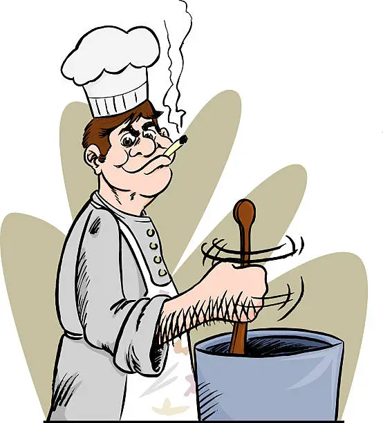 Vector illustration of Ugly Cook