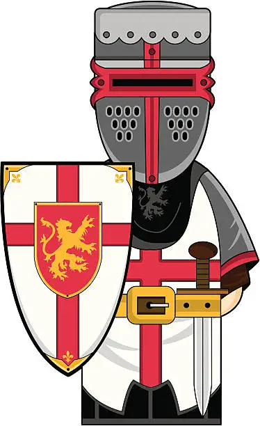 Vector illustration of Medieval Crusader Knight